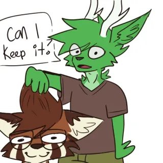 😮 Can I keep it? животное, пушистый, вопрос, мультфильм, милый, питомец telegram sticker
