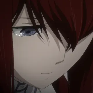 ⚙️ Kurisu Makise Steins;Gate anime, triste, chorando, feminino, Steins;Gate whatsapp sticker