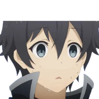 😧 anime, preocupado, confuso, personagem, suor, nervoso telegram sticker
