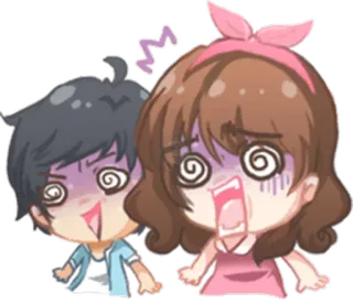 😳 cartoon, anime, shocked, surprised, exasperated, confused, emotions whatsapp sticker