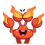 😈 게, 만화, 불, 동물, 캐릭터, 이모티콘 telegram sticker