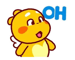 🤩 OH милый, мультик, выражение, о, анимированный, желтый telegram sticker