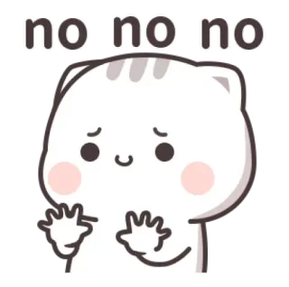 🍼 no no no no chat, mignon, autocollant, animal, non telegram sticker