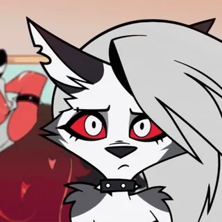😟 Loona Helluva Boss ヘルハウンド, カートゥーン, アニメ, ルーナ, ヘルヴァボス telegram sticker