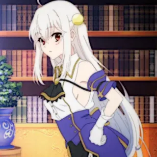 🍪 anime, girl, white hair, red eyes telegram sticker
