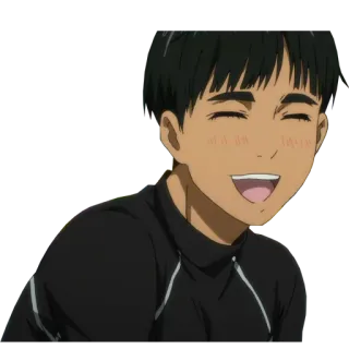 😄 Аниме, Улыбка, Счастливый, Мужской, Персонаж whatsapp sticker
