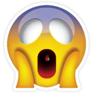 😱 Emoji, Impactado, Cara, Grito, Miedo, Sorpresa telegram sticker
