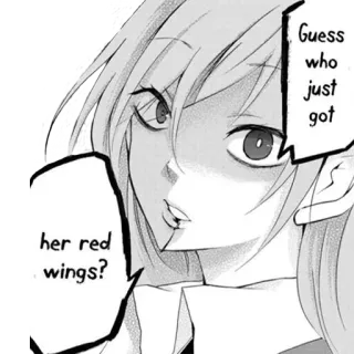 😈 Guess who just got her red wings? Anime, Asas vermelhas, Desenho animado, Asas, Adesivo telegram sticker