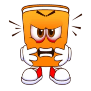 😡 злой, мультяшный, оранжевый, персонаж, расстроенный, красный whatsapp sticker