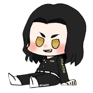 😃 @Hawks naklejka, chibi, anime, manga, kreskówka telegram sticker