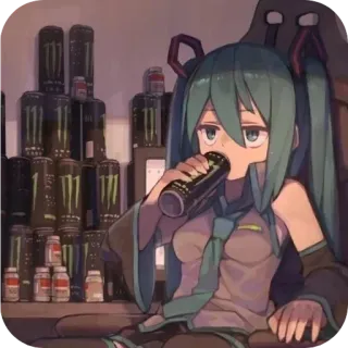 😕 Hatsune Miku Vocaloid telegram sticker