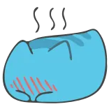 ☺️ 1H gato, azul, sonolento, fofo, animal, gota telegram sticker