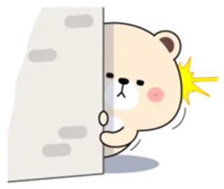 😚 ours, dessin animé, timide, regarder, mignon, kawaii whatsapp sticker