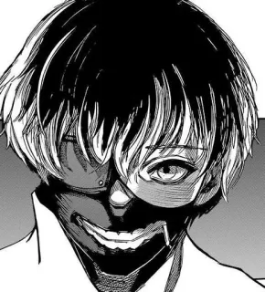 🤡 Ken Kaneki Tokyo Ghoul 애니메이션, 만화, 도쿄 구울, 카네키 켄, 구울, 다크 애니 telegram sticker