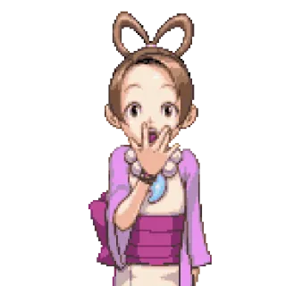 😯 Maya Fey Ace Attorney Anime, Desenho animado, Chocado, Surpreso, Maya Fey, Ace Attorney, Video game telegram sticker