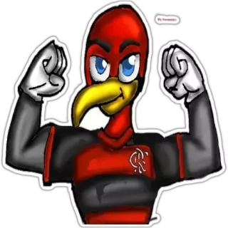 💪 turkey, mascot, sports, football, soccer, red, black telegram sticker
