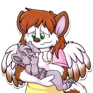 🍼 фурри, антро, животное, крылья, милый, мультик telegram sticker