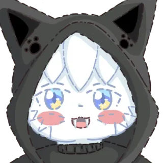 😀 Аниме, Каваий, Худи, Милый, Кошачьи ушки, Цифровое искусство telegram sticker