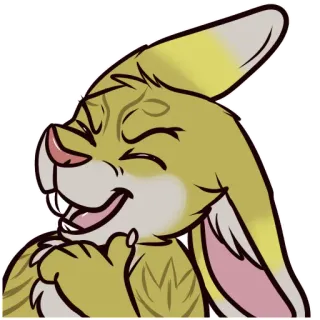 😆 conejo, dibujo animado, animal, feliz, peludo, lindo telegram sticker