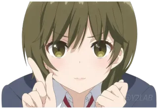 ☝️ Anime, Desenho animado, Menina, Apontando, Fofo, Animação whatsapp sticker
