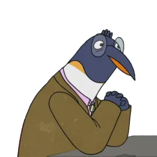 🐧 Mr. Peanutbutter BoJack Horseman antropomorfik, hewan, anjing, kartun, karakter, Mr. Peanutbutter, BoJack Horseman, sitkom whatsapp sticker