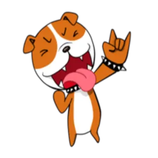 🤘 cane, cartone animato, animale, rock and roll, gesto telegram sticker