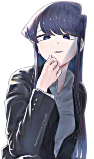 😏 Komi Shouko Komi Can't Communicate @Animestickerchannel Anime, Komi Can't Communicate, Komi Shouko, Meisje, Cartoon whatsapp sticker