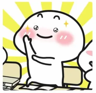 ✋ personnage, mignon, offensant, geste telegram sticker