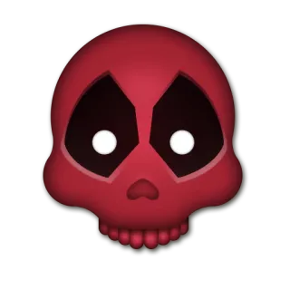 💀 Deadpool skull, red, deadpool, marvel telegram sticker