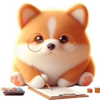 🤓 corgi, cachorro, fofo, óculos, lápis, calculadora, estudioso, papel telegram sticker