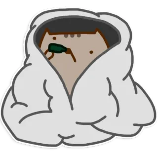 😐 кот, плед, уютный, милый, мультик, стикер telegram sticker