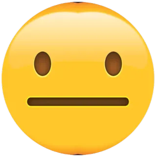 😐 emoji, expressionless, neutral, face, yellow telegram sticker