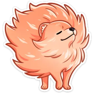 ☺️ 개, 포메라니안, 귀여운, 강아지, 폭신한, 동물, 애완동물 telegram sticker