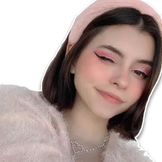 😉 mujer, retrato, chica, selfie, linda, morena, rosa, maquillaje whatsapp sticker