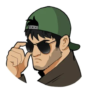😎 man, sunglasses, hat, cartoon, sticker telegram sticker