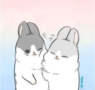 ☺️ conejo, conejito, lindo, animal, pegatina, dibujos animados, amistad, kawaii telegram sticker