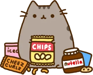 🍟 Pusheen CHIPS
nutella
iced
CHEEZ CURLZ Katze, Essen, Pusheen, Chips, Nutella, Snack telegram sticker