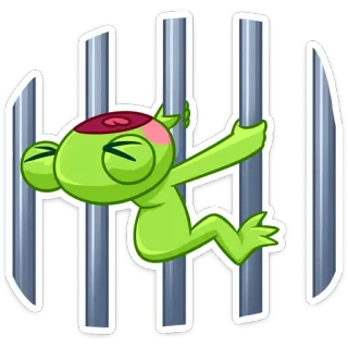 🙅‍♂️ Dibujos animados, Monstruo, Personaje, Divertido, Verde, Ilustración, Criatura whatsapp sticker