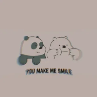 🖤 YOU MAKE ME SMILE Cartoon, Bären, Lächeln, Niedlich, We Bare Bears, Animation telegram sticker