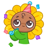🥳 fleur, bébé, fête, confettis, célébration telegram sticker