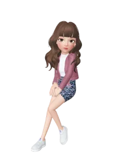 😏 desenho animado, menina, mulher, sentada, personagem, avatar whatsapp sticker