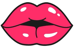 👄 lips, mouth, pink, beauty, cartoon telegram sticker