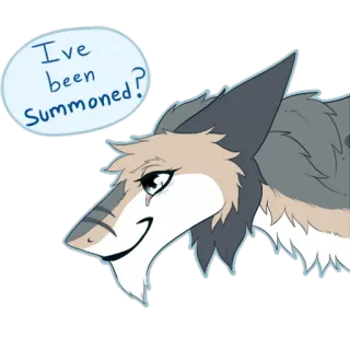 ✨ I've been Summoned? wolf, anthro, summoned, cartoon telegram sticker