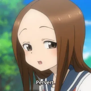 😬 Pervert. Аниме, Оскорбление, Персонаж, Извращенец, Смешной telegram sticker
