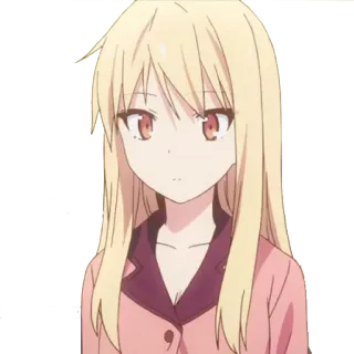 😶 anime, dziewczyna, blond włosy, postać, ilustracja telegram sticker