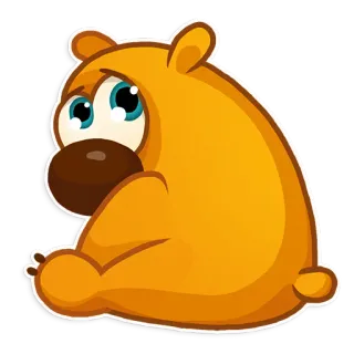 😔 Cartone animato, Orso, Animale, Carino, Triste telegram sticker