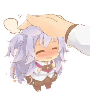 🙂 Anime, Chibi, Fofo, Personagem, Carinho na cabeça, Mangá telegram sticker