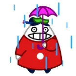 ☔️ paraguas, lluvia, dibujos animados, personaje, lindo, pegatina telegram sticker