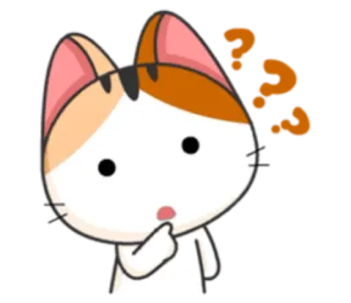 ❓ 고양이, 질문, 생각, 혼란스러움, 이모지, 스티커 telegram sticker