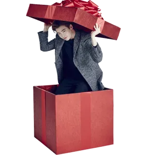 🎁 cadeau, acteur, homme, cadeau, boîte, coréen telegram sticker